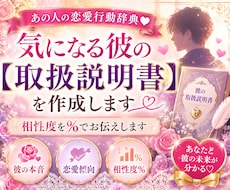 気になる彼の【取扱説明書】を作成します あの人の恋愛行動辞典❤相性度を％でお伝えします