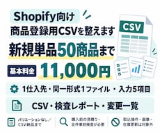 Shopifyの商品登録用CSVを整えます イメージ1