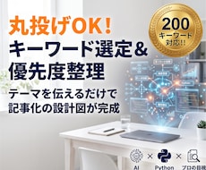 丸投げOK！ブログのキーワードと優先度を整理します 検索意図や競合を分析し「何から書けばいいか」の設計図を納品