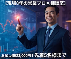現場8年の現役営業マンが売上UPの壁打ちに乗ります 1人で悩まないで！現場最前線のノウハウで売上アップを応援