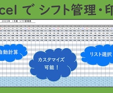 簡易シフト管理表を販売します イメージ1