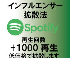 Spotify楽曲再生回数＋1000回～拡散します 1000再生以上拡散宣伝します