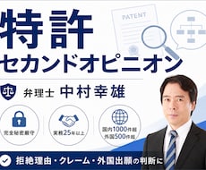 特許のセカンドオピニオンを弁理士が提供します イメージ1