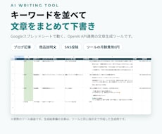 スプレッドシートでAI文章を一括作成します イメージ1