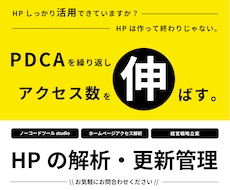 HPの解析・更新管理を代行します 【PDCAを繰り返しアクセス数を伸ばす！】