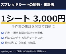 スプレッドシートの集計を関数で自動化します イメージ1