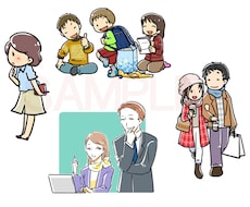 商用可★色々なタッチでカット・イラスト描きます 親しみやすいイメージのキャラクターイラストをご用意します。