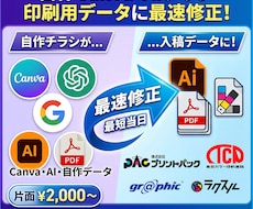 初稿最短当日! 自作チラシを印刷入稿データにします 15時までのご依頼で最短当日初稿が可能！