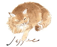 ペット似顔絵◆うちのこイラストお描きします おなまえ付き★インク１色でおしゃれにカッコかわいく