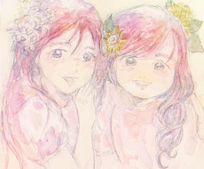 お部屋に、贈り物に。優しい水彩画で似顔絵を描きます イメージ1