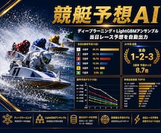 すぐに使える競艇予想AIを提供・レクチャーします ★5競馬AIと同コンセプト！自分だけの競艇AIをどうぞ☺