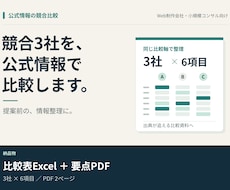 公式情報で競合3社を比較表にまとめます イメージ1