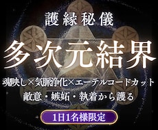 敵意・嫉妬・執着から護る多次元結界を張ります 魂映し×気脈浄化×エーテルコードカットで不要な縁を遮断します