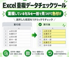 Excelの重複データをまとめてチェックします イメージ1