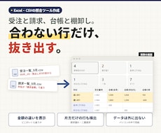 2つの表を照合し違う行だけ抽出します イメージ1