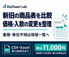 新旧の商品表を比較し価格・入数の変更を整理します イメージ1