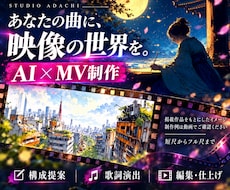 楽曲の世界観を伝えるAI映像のMVを制作します 構成・歌詞演出・編集まで。まずは60秒から