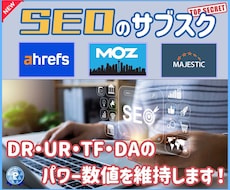 SEOのサブスク！パワー数値をキープいたします DR/UR/DA/TF等の指標を維持し続けます！