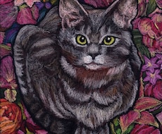 花と動物を、チョークアートで描きます イメージ1