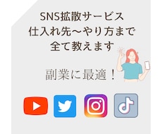 SNS拡散サービスの仕入れ先〜やり方を教えます TikTok、インスタ、Youtube、X、副業におすすめ！
