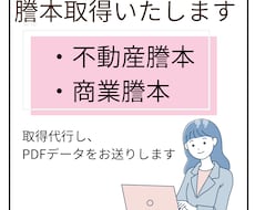 会社、不動産の謄本を取得しPDFをお送りします 必要な時にすぐ手配いたします！