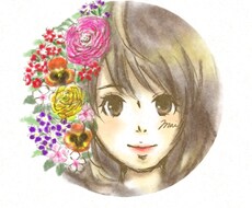 貴方の写真・誕生花・名前でイラストを描きます プレゼントや自分だけのオリジナルのアイコンが欲しい人へ！