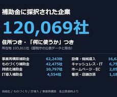 補助金採択企業12万社の営業リストを渡します イメージ1