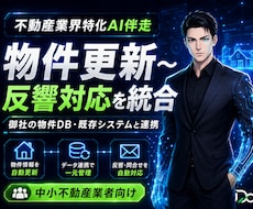 不動産AI｜物件DB連携で更新〜反響対応統合します 物件DB・既存システム連携で更新と反響対応を一元化します