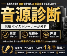 現役ボイストレーナーが歌を音源診断します イメージ1