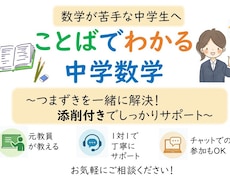 数学が苦手な中学生へ｜元教員が数学を丁寧に教えます 1対1個別対応+添削付き　チャットでの参加もOK