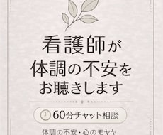 60分。生活や体調の悩み、看護師が聴きます イメージ1