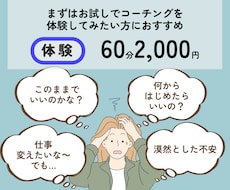 体験コーチングでモヤモヤを整理します イメージ1