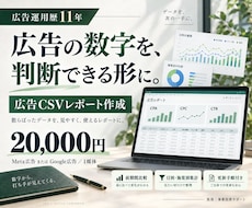 広告CSVから改善が見えるレポートを作ります イメージ1