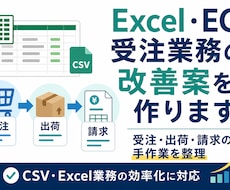 ExcelやEC受注業務の改善案を作ります 受注・出荷・請求の手作業を整理
