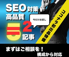 検索意図に沿うSEO記事をお試しで2本作成します 【★5実績あり】読みやすさ重視のSEO記事を作成します