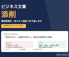 現役営業が"伝わる"ビジネス文章へ添削します イメージ1