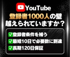 YouTube 登録者|最短10日で補います ✅収益化直前専門 ✅120日保証 ✅累計400件超
