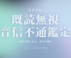 既読無視・音信不通【限定価格】1万文字で占います なぜ既読無視・音信不通になったのか？色彩霊視で鑑定