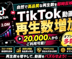 TikTok動画の再生回数を【2万回】増やします イメージ1