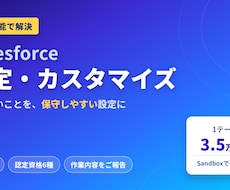 Salesforceの設定・カスタマイズをします 標準機能で保守しやすく。認定6種のエンジニアが設定します