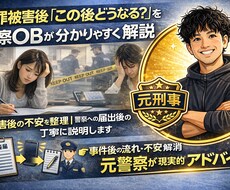 事件後の不安を解消・元警察官がアドバイスします イメージ1