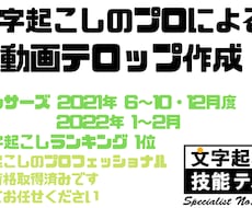 プロの職人がテロップ作成代行します イメージ1