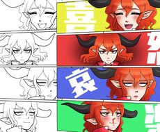 線画を着色いたします デジタルアシスタントをお求めの方へ