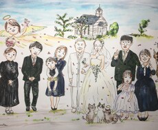 特徴を捉えた、可愛くて素敵な似顔絵描きます 優しいタッチのふんわりした似顔絵。プレゼントにいかが？
