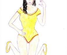 若い女性像を手描きとフォトパッドで仕上げます イメージ1
