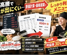 飲食店の原価計算・メニュー改善をお手伝いします イメージ1