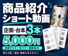 商品紹介ショート動画の台本を3本作ります イメージ1