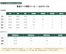 勤怠データを自動集計します イメージ1