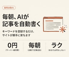 AIが自動で記事を書き続けるサイトを作ります イメージ1