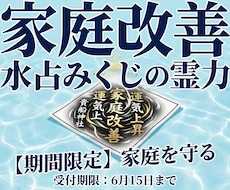 水占みくじを利用し、ご家庭の改善を図ります 【期間限定】　家庭を守るため、改善するため
